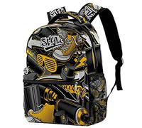 Lsjuee Zaino per laptop da lavoro Zaino per sport all'aria aperta Borsa a tracolla Graffiti School per ragazzo e ragazza