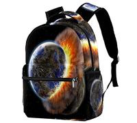 Lsjuee Zaino per laptop da lavoro Zaino per sport all'aria aperta Universo Pianeti Borsa a tracolla per la scuola del cielo stellato per ragazzo e ragazza