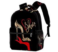 Lsjuee Zaino per laptop da viaggio con scarpe con tacco alto per ragazzo e ragazza, zaino per scuola universitaria zaino grande zaino casual