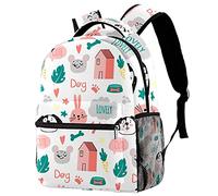 Lsjuee Zaino per laptop da viaggio Doodle Lovely Dogs per ragazzo e ragazza, zaino per scuola universitaria zaino grande zaino casual