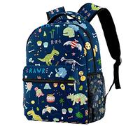 Lsjuee Zaino per laptop da viaggio per dinosauri della foresta dei cartoni animati per ragazzo e ragazza, zaino per la scuola universitaria zaino grande zaino casual