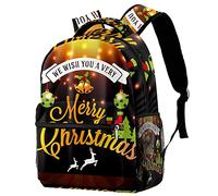 Lsjuee Zaino per laptop Natale e felice anno n Zaini da viaggio Bookbag per zaino per studenti e ragazze