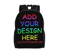 Lsjuee Zaino personalizzato Zaino per laptop personalizzato per donna Uomo Zaino casual personalizzato Aggiungi il tuo logo Immagine Foto Immagine Testo Nome sulla borsa del computer