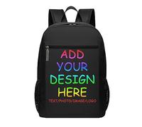 Lsjuee Zaino scolastico personalizzato per ragazzi e ragazze Zaino durevole personalizzato Aggiungi le tue foto Testo Logo Uomo Donna Borsa per studenti personalizzata per viaggi, lavoro e scuola