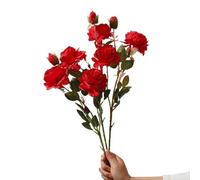 lskdnrufh 3Pcs Peony Artificial Flowers - Silk Peonies for Vase Arrangements, Wedding Decor Living Room Accents(Red)