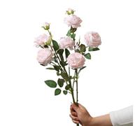 lskdnrufh 3Pcs Peony Artificial Flowers - Silk Peonies for Vase Arrangements, Wedding Decor Living Room Accents(Milk powder color)