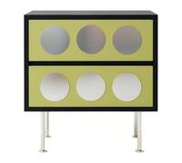 lskdnrufh Comodini a specchio artistico Dot, comodini a 2 cassetti con gambe cromate, tavolini terminali a blocchi di colore for riporre le decorazioni della camera da letto(Green,Medium)