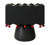 lskdnrufh Comodino con perline rosse con bordo ondulato giocoso, comodino con base a forma di clessidra, tavolino portaoggetti in ecopelle for l'arredamento della camera da letto(Black,Small)