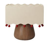 lskdnrufh Comodino con perline rosse con bordo ondulato giocoso, comodino con base a forma di clessidra, tavolino portaoggetti in ecopelle for l'arredamento della camera da letto(Natural,Large)