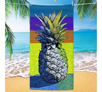 Lslomrqz Telo Mare Microfibra Antisabbia Grande 200x100cm, Asciugatura Rapida e Leggero, Asciugamano Mare Salvaspazio, Ideale per Piscina, Sport, Viaggi e Yoga - (Ananas Moderno) P#771
