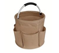 LSNNMU 1 Borsa portautensili in Tessuto Oxford 600D, Cestino portaoggetti con 6 Scomparti e Ampio Scomparto Centrale per Giardino(Khaki)