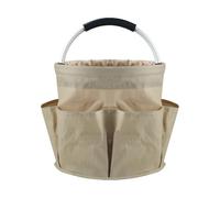 LSNNMU Cestino da Spiaggia for Esterni, Cestino Picnic Leggero e Portatile, Contenitore, Borsa for Articoli toeletta, Doccia, Pieghevole per Giardino(Khaki)