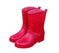 LSNNMU Stivali Da Pioggia Per Adulti Stivali da pioggia donna, stivali pesca, di gomma, caldi e morbidi, invernali(Red,36)