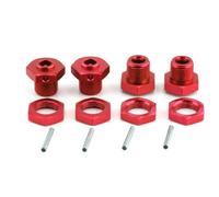 LSNUIND Accessorio Ricambio RC per Arrma 3S 1/8 per Typhon 4x4 3S per Blx per Typhon 4x4 550 Mega RC Auto in Metallo 17mm Ruota Esagonale Hub Adattatore con Dado Parti di Aggiornamento(Red)