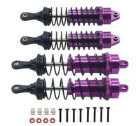 LSNUIND Ammortizzatori RC per Arrma 3s per Mega550 per Senton per Granite per Typhon 1/10 Set 4 Pezzi Ammortizzatori Anteriori E Posteriori Lega Completa(Purple)
