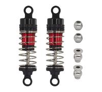 LSNUIND Ammortizzatori RC per MJX per Hyper Go 14210 H14BM 16208 16209 16210 H16BM 74 80mm Ammortizzatori Metallo Riempiti D'olio Parti Aggiornamento Monster Truck RC(Red Balck,Front)