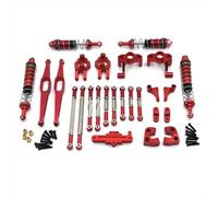 LSNUIND Ammortizzatori RC per WLtoys 12429 1/12 10 Pezzi Set Metallo Aggiornamento Principale Ammortizzatore Idraulico Tirante Sterzo Tazza RC Ricambi Auto(Red)
