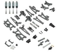 LSNUIND Parti per MJX 14209 14210 1/14 Supporto Mozzo Sterzo in Metallo Superiore Inferiore per Set Braccio Oscillante Ammortizzatore RC Parti Aggiornamento per Auto(Dark Grey)