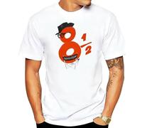 LSNUO 8-1-2-V12-F-Fellini-Movie-Poster-1963-T-Shirt-Yellow-All-Sizes-S-To