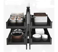 Lsoiup Mobile angolare cieco a 2 ripiani, mobile da cucina estraibile con 4 scomparti, 4 cestelli Organizer angolare cieco, ripiano estraibile, portata 20 kg per ogni cestello(800)
