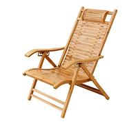 Lsoiup Poltrona reclinabile pieghevole con poggiatesta regolabile, lettino prendisole da giardino in bambù, sedia a sdraio Siesta da balcone, sedia a sdraio portatile in legno per esterni e patio.