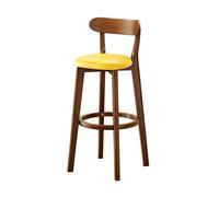 Lsoiup Sgabelli da bar ad altezza bancone con schienale, sgabelli da bar moderni imbottiti con gambe in legno for bancone della cucina, sala da pranzo, set di 1/2/3/4(Yellow-1PCS,Height 81cm)