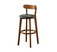 Lsoiup Sgabelli da bar ad altezza bancone con schienale, sgabelli da bar moderni imbottiti con gambe in legno for bancone della cucina, sala da pranzo, set di 1/2/3/4(Dark green-1PCS,Height 81cm)