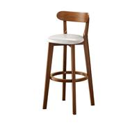 Lsoiup Sgabelli da bar ad altezza bancone con schienale, sgabelli da bar moderni imbottiti con gambe in legno for bancone della cucina, sala da pranzo, set di 1/2/3/4(Off white-1PCS,Height 81cm)