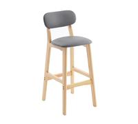 Lsoiup Sgabelli da bar ad altezza bancone in pelle PU set di 1/2/3/4, sedia da bar imbottita con gambe in legno, sgabelli da bancone moderni con schienale for isola cucina(Dark gray-1PCS,Height 63cm)