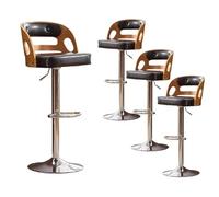 Lsoiup Sgabelli da bar girevoli moderni Set da 3/4, sgabelli da bancone regolabili con schienale, sedie da bar imbottite in pelle PU for isola cucina(Original color-4PCS,Silver Legs)