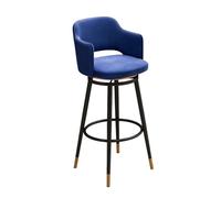 Lsoiup Sgabelli da bar girevoli Set da 1/2/3/4, sedie da bar girevoli in velluto con schienale for bancone da cucina, isola, stile rustico, fattoria, blu(1PCS,Height 65cm)