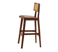 Lsoiup Sgabelli da bar in legno for fattoria, sgabelli moderni di metà secolo con gambe e schienale in legno massello, sedie da bar senza braccioli for isola cucina, sala da pranzo, noce(Height 65cm)