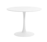 Lsoiup Tavolo da Pranzo Rotondo Piccolo for 2-4 Persone, Tavolo Tulip in Legno Moderno della metà del secolo for Cucina, Soggiorno, Ristorante, Ufficio, Bar, Diametro 80 cm, Bianco