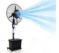 Lsoiup Ventilatore a Piantana Nebulizzatore Da Giardino, Serbatoio 42L, Altezza Variabile, Oscillazione 90°, 3 Velocità, Ruote, Raffrescatore Evaporativo per Barbecue, Ristorante, Ufficio(Ø81cm)