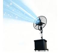Lsoiup Ventilatore Nebulizzatore Pesante con Serbatoio 42L, Altezza Regolabile, Oscillazione 90°, 3 Velocità, Aria 10 M, Ruote, Ventilatore a Piantana per Officina, Terrazza, Giardino(Ø71cm)