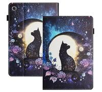 LSPCASA Cover per Lenovo Tab M10 Plus 3rd Gen 10.6 - Custodia Con Sveglia/Sonno Automatico e Slot per Schede - Motivo Gatto