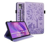 LSPCASA Custodia per Lenovo Idea Tab Pro 12.7 Pollici 2025 PU Leather Cover Con Slot Per Carte Folio Stand Protettiva Case Tablet Cover per Lenovo Idea Tab Pro-Viola