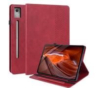 LSPCASA Custodia per Lenovo Idea Tab Pro 12.7 Pollici PU Leather Cover Con Slot Per Carte Stand Folio Protettiva Case Wallet Tablet Cover per Lenovo Idea Tab Pro 12.7" Rosso
