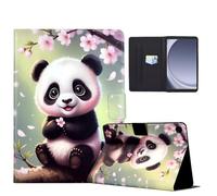 LSPCASA Custodia per Samsung Galaxy Tab A11 Plus 11 Pollici 2025 Custodia Galaxy Tab A11+ SM-X230 SM-X235 SM-X236B Folio Flip PU Pelle Custodia Protettiva con Funzione Stand Slot Carte Tablet Panda