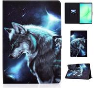 LSPCASA - Custodia per Samsung Galaxy Tab A11 Plus 11 Pollici 2025/Tab A9 Plus 2023, SM-X230/X235/X236B, in Pelle PU, con Scomparto per Carte e Supporto Flip, Protezione Loup