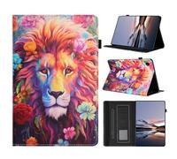 LSPCASA Custodia per Samsung Galaxy Tab A11 Plus 2025 11 pollici/A9 Plus 2023 Custodia a libro in pelle PU con supporto portapenne, custodia a portafoglio per Galaxy Tab A11+ leone colorato
