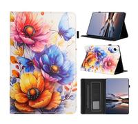 LSPCASA Custodia per Samsung Galaxy Tab A11 Plus 2025 11 pollici/A9 Plus 2023 Custodia Folio Flip in PU Pelle con Supporto, Pennino, Portafoglio, Tablet Cover Case per Galaxy Tab A11+/A9+ Fiori