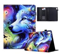 LSPCASA Custodia per Xiaomi Redmi Pad 2 Custodia 11 Pollici 2025 Premium PU Pelle Compatible per Redmi Pad 2 Tablet Case Flip Cover con scomparti per carte di credito e funzione leggio Star Wolf