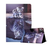 LSPCASA Custodia per Xiaomi Redmi Pad 2 Pro 2025 12.1 Pollici Custodia Xiaomi Redmi Pad 2 Pro 12.1" PU Pelle Flip Case Custodia con Stand Slot per Carte Wallet Tablet Cover Gatto e Tigre