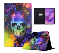 LSPCASA Custodia per Xiaomi Redmi Pad 2 Pro 2025 12.1 Pollici Custodia Xiaomi Redmi Pad 2 Pro 12.1" PU Pelle Flip Case Custodia con Stand Slot Carte Wallet Tablet Cover Colorato Teschio