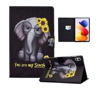 LSPCASA Custodia per Xiaomi Redmi Pad 2 Pro 2025 12.1 Pollici Custodia Xiaomi Redmi Pad 2 Pro 12.1" PU Pelle Flip Case Custodia con Stand Slot Carte Wallet Tablet Cover Girasole Elefante