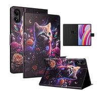 LSPCASA Custodia per Xiaomi Redmi Pad Pro 12,1 pollici Premium PU Pelle Flip Case con scomparti per carte di credito e funzione di supporto Flip Cover Compatibile Xiaomi Redmi Pad Pro Rosenkatze