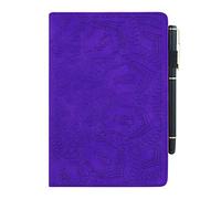 Lspcase - Custodia a portafoglio per Samsung Galaxy Tab A 10,5" 2018 SM-T590 SM-T595, in pelle PU e silicone TPU, con scomparto per carte di credito e portapenne, motivo mandala in rilievo, colore