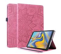Lspcase - Custodia a portafoglio per Samsung Galaxy Tab A 10,5" 2018 SM-T590 SM-T595, in pelle PU e silicone TPU, con scomparto per carte di credito e portapenne, motivo mandala in rilievo, colore