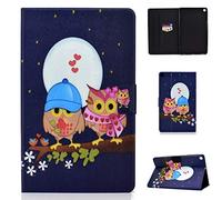 Lspcase - Custodia in pelle PU per Galaxy Tab A 2019, con chiusura magnetica, con scomparti per carte, per Samsung Galaxy Tab A 10,1" 2019 SM-T510 SM-T515, coppia di gufi